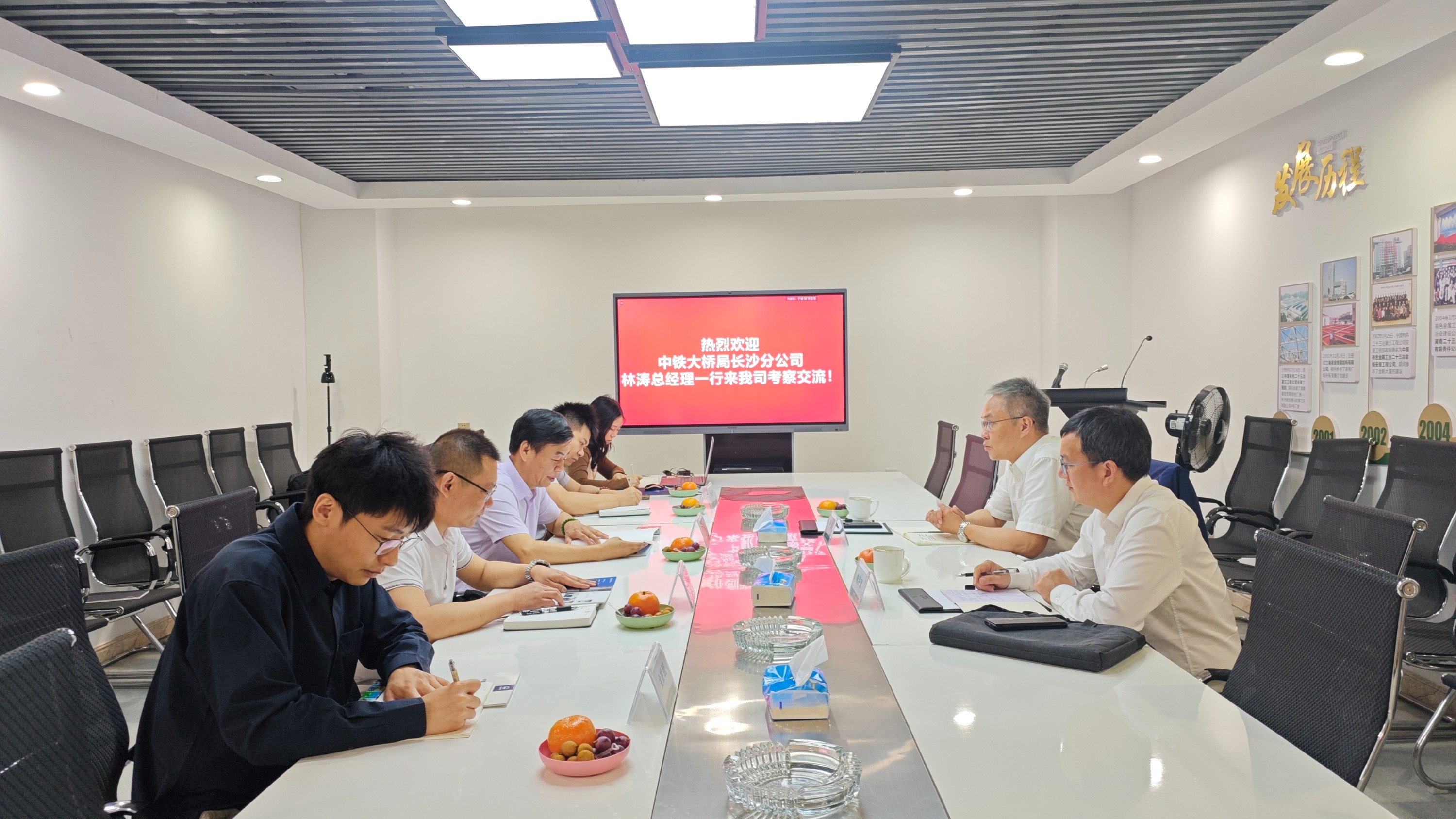 中鐵大橋局長沙分公司林濤總經(jīng)理一行蒞臨我司考察交流